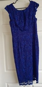 (MATERNITY) PEA IN THE POD BLUE LACE DRESS